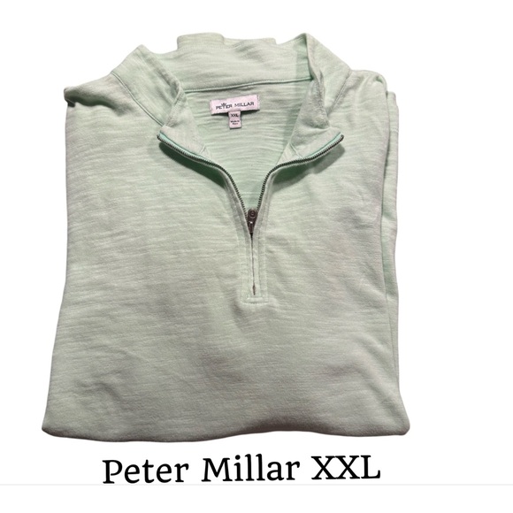 Ⓜ️ Mint Green XXL Peter Millar 1/2 Zip ⛳️🏌🏻♂️- 100% of The softest cotton! - Picture 1 of 7